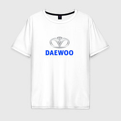 Футболка оверсайз мужская Daewoo sport auto logo, цвет: белый