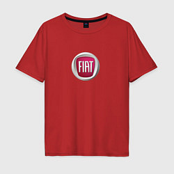 Футболка оверсайз мужская FIAT sport auto logo, цвет: красный