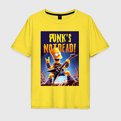 Мужская футболка оверсайз Bart Simpson - punks not dead