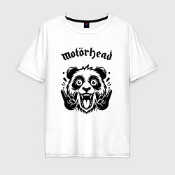 Футболка оверсайз мужская Motorhead - rock panda, цвет: белый