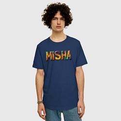 Футболка оверсайз мужская Misha yarn art, цвет: тёмно-синий — фото 2