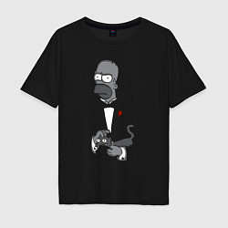 Футболка оверсайз мужская Homer godfather, цвет: черный