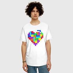 Футболка оверсайз мужская Color tetris, цвет: белый — фото 2