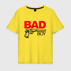 Футболка оверсайз мужская Bad boy with gun, цвет: желтый