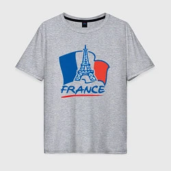 Футболка оверсайз мужская France, цвет: меланж