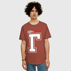 Футболка оверсайз мужская Глеб - человек с большой буквы, цвет: кирпичный — фото 2