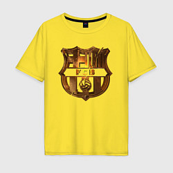 Футболка оверсайз мужская Фк Барселона 3D gold, цвет: желтый