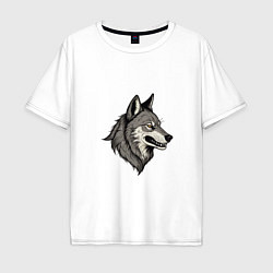 Мужская футболка оверсайз Рисунок волка