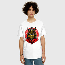 Футболка оверсайз мужская Сёгун логотип, цвет: белый — фото 2