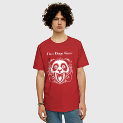 Футболка оверсайз мужская Three Days Grace rock panda, цвет: красный — фото 2