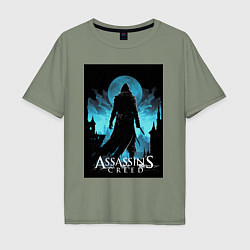Мужская футболка оверсайз Assassins creed темная ночь
