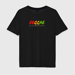 Футболка оверсайз мужская Reggae music in color, цвет: черный