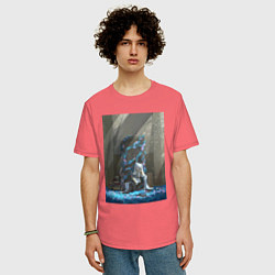 Футболка оверсайз мужская Провожающая в последний путь Фрирен, цвет: коралловый — фото 2