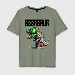 Мужская футболка оверсайз Beersaur - meme ai art