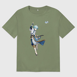 Футболка оверсайз мужская Чун Юнь из Геншин Импакт, цвет: авокадо