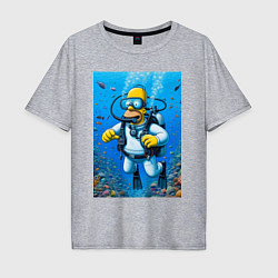 Мужская футболка оверсайз Homer diving - ai art