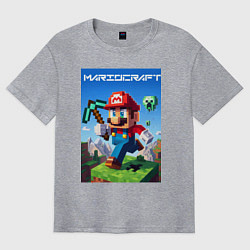 Мужская футболка оверсайз Minecraft and Mario - ai art collaboration