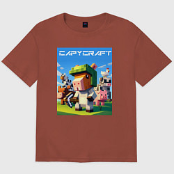 Мужская футболка оверсайз Capycraft - collaboration ai art
