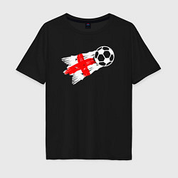Футболка оверсайз мужская Футбол Англии, цвет: черный