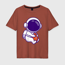 Футболка оверсайз мужская Space football, цвет: кирпичный