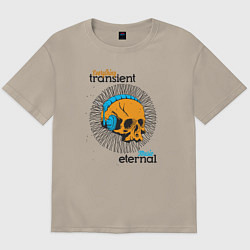Мужская футболка оверсайз Everything transient music eternal