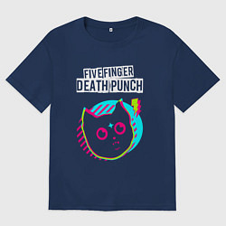 Мужская футболка оверсайз Five Finger Death Punch rock star cat