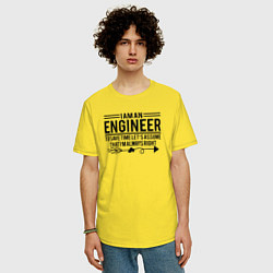 Футболка оверсайз мужская I am an engineer, цвет: желтый — фото 2