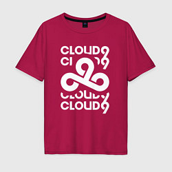 Футболка оверсайз мужская Cloud9 - in logo, цвет: маджента