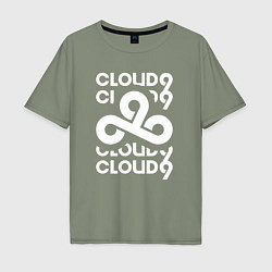 Футболка оверсайз мужская Cloud9 - in logo, цвет: авокадо