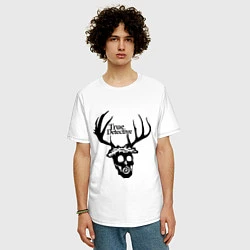 Футболка оверсайз мужская True Detective: Deer Skull, цвет: белый — фото 2