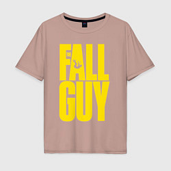 Футболка оверсайз мужская The fall guy logo, цвет: пыльно-розовый