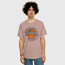 Футболка оверсайз мужская Basketball best team, цвет: пыльно-розовый — фото 2