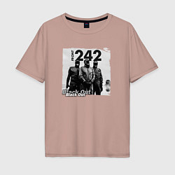 Футболка оверсайз мужская Front-242 - A band on tour, цвет: пыльно-розовый