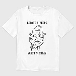 Футболка оверсайз мужская После шести пива, цвет: белый