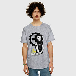 Футболка оверсайз мужская Laibach - A girl with tshirt, цвет: меланж — фото 2