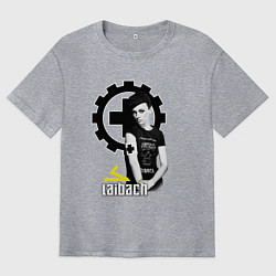 Футболка оверсайз мужская Laibach - A girl with tshirt, цвет: меланж