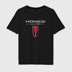 Мужская футболка оверсайз Hongqi - logo