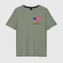 Мужская футболка оверсайз Im an American - motto