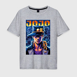 Футболка оверсайз мужская Jojo - Jotaro Kujo ai art, цвет: меланж