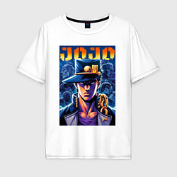 Футболка оверсайз мужская Jojo - Jotaro Kujo ai art, цвет: белый