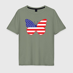 Мужская футболка оверсайз Американская бабочка