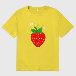 Мужская футболка оверсайз Ягода клубничка крупная