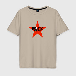 Мужская футболка оверсайз Rock star red white