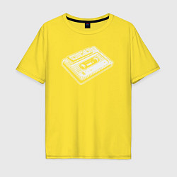 Футболка оверсайз мужская Аудиокассета ретро, цвет: желтый