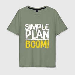 Футболка оверсайз мужская Simple plan - boom, цвет: авокадо