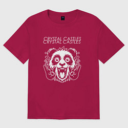 Футболка оверсайз мужская Crystal Castles rock panda, цвет: маджента