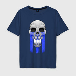 Футболка оверсайз мужская Плачущий череп, цвет: тёмно-синий
