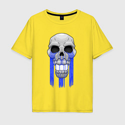 Футболка оверсайз мужская Плачущий череп, цвет: желтый