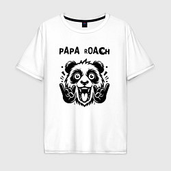 Футболка оверсайз мужская Papa Roach - rock panda, цвет: белый