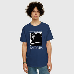 Футболка оверсайз мужская Jazz legend Thelonious Monk, цвет: тёмно-синий — фото 2
